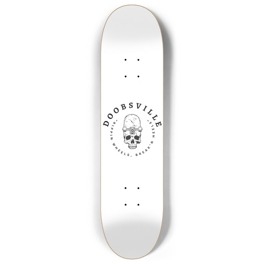 "rippin wheels, break'n heels" skate deck